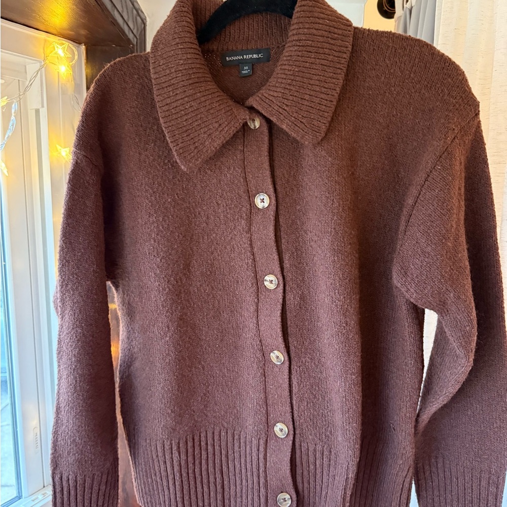 SOLD Banana Republic Chocolate Knit Cardigsn